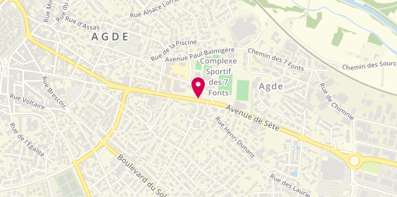 Plan de Access - TotalEnergies, 59 Avenue Sète, 34300 Agde