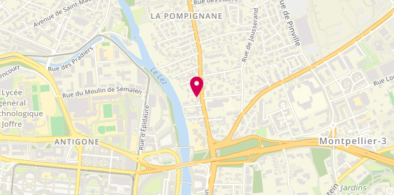 Plan de L'Atelier Pompignane, 681 avenue de la Pompignane, 34000 Montpellier
