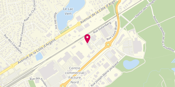 Plan de Norauto, Lieu-Dit 
21 Rue Gutemberg
Moulin de la Cassadote, 33380 Biganos, France