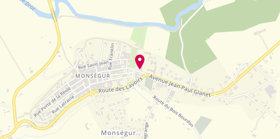 Plan de SARL Centre Auto Monségur, 8 avenue Prte des Tours, 33580 Monségur