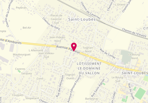 Plan de Agent Peugeot, 43 avenue Pasteur, 33450 Saint-Loubès