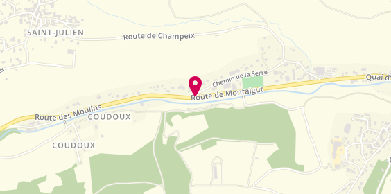 Plan de AD Garage CHAMPEIX AUTOMOBILES, Route de Montaigut (Après le Stade de Football), 63320 Champeix