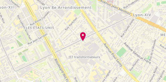 Plan de Garage Lyon Pneus Services, 103 Rue Professeur Beauvisage, 69008 Lyon