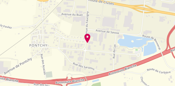 Plan de Centre de Pneu d'Occasion, 459 avenue du Faucigny, 74130 Bonneville