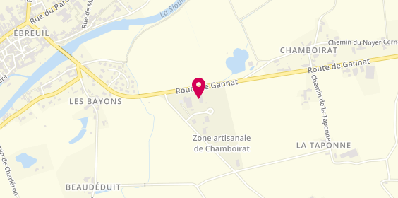 Plan de A.R.C Automobiles, Zone Artisanale de Chamboirat, 03450 Ébreuil