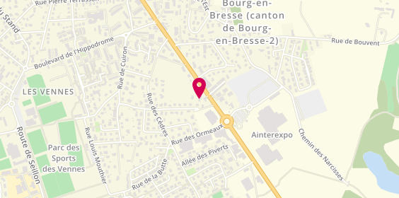 Plan de Bourg Pneus Occaz, 20 Av. Du Maréchal Juin, 01000 Bourg-en-Bresse