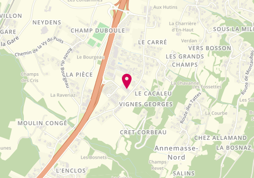 Plan de Garage des Voirons - Bosch Car Service, 520 Route de la Cave Aux Fées, 74140 Saint-Cergues