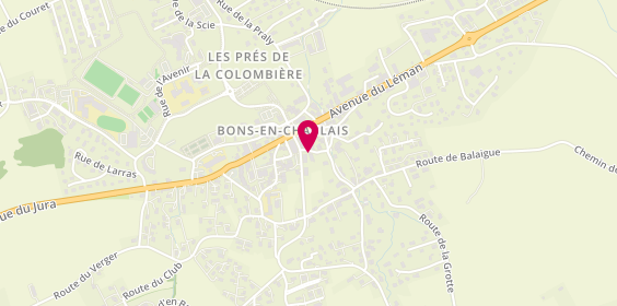 Plan de Bkz Auto, 34 Rue de l'Abondance, 74890 Bons-en-Chablais