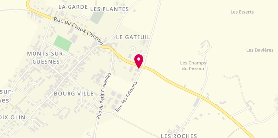 Plan de Auto Marques, 24 Rue des Bournais, 86420 Monts-sur-Guesnes