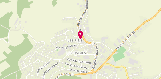 Plan de Automobiles Mougin, Les Lavottes 22 Route Besançon, 25500 Les Fins