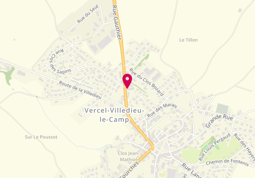 Plan de Agent Renault, 32 Rue Gauthier, 25530 Vercel-Villedieu-le-Camp