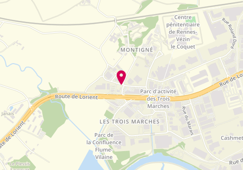 Plan de Nouvelle Excel Auto, Zone Aménagement des 3 Marches Rue Fontaine de Montigné, 35132 Vezin-le-Coquet