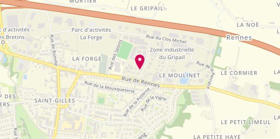 Plan de Auto Solutions, 1 Rue du Gripail, 35590 Saint-Gilles