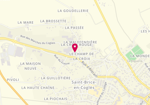 Plan de Primum Auto, Zone Aménagement de la Croix Rouge, 35460 Saint-Brice-en-Coglès