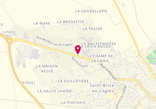 Plan de Pj Automobiles, Zone Artisanale de la Croix Rouge
62 Rue d'Antrain, 35460 Maen-Roch