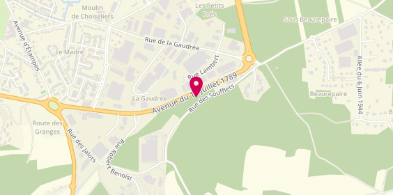 Plan de Carrosserie Huissier, 3 Rue des Soufflets, 91410 Dourdan
