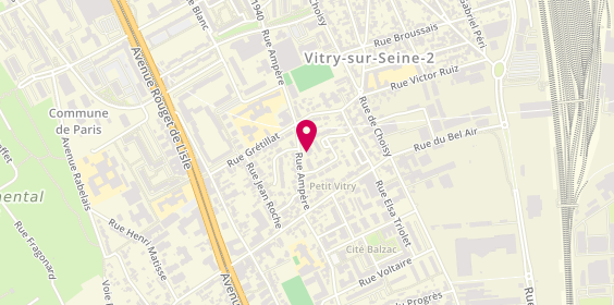 Plan de AD Garage Expert CPA, 16 Rue Ampère, 94400 Vitry-sur-Seine