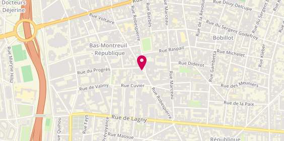 Plan de Carrosserie Lamy, 86 Rue Voltaire, 93100 Montreuil