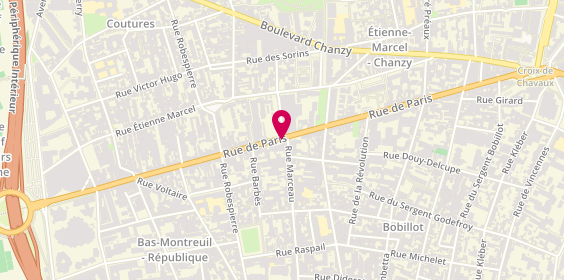 Plan de Center Pneu Montreuil GAZI, 137 Rue de Paris, 93100 Montreuil