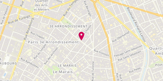 Plan de Garage Central Bretagne, 14 Rue Bretagne, 75003 Paris