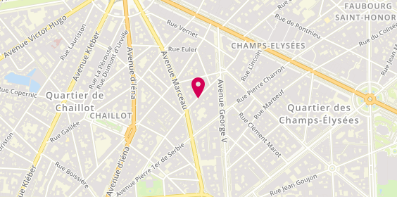 Plan de Mourin Automobiles, 6 Rue Quentin Bauchart, 75008 Paris