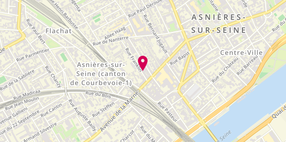 Plan de 123 Autoservice, 14 Bis Rue Franklin, 92600 Asnières-sur-Seine