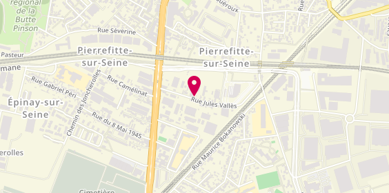 Plan de Centre Auto, 37 Rue Jules Vallès, 93380 Pierrefitte-sur-Seine