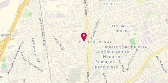 Plan de Agent Peugeot, 123 avenue Carnot, 78700 Conflans-Sainte-Honorine