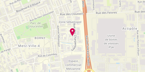 Plan de Mondial Pare-Brise, 11 Rue des Charpentiers, 57070 Metz