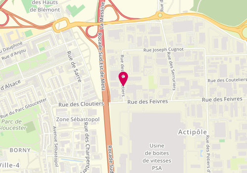 Plan de Route 66 Motors, 6 Rue Nonnetiers, 57070 Metz