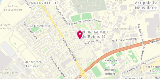 Plan de Eurorepar, 93 Rue Louis Pasteur la Neuvillette, 51100 Reims