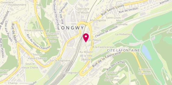 Plan de Luxembourg Pneus Banden, 9 Place Raymond Pottelette, 54400 Longwy