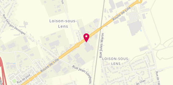 Plan de PEUGEOT Lens - SOFIDA Auto, Bp14
102 Route de Lille, 62218 Loison-sous-Lens
