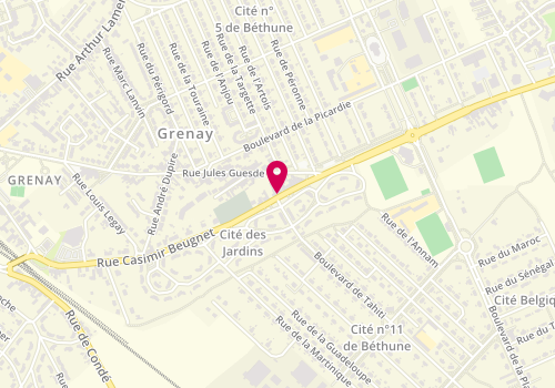 Plan de Garage Trianon, 76 Rue Casimir Beugnet, 62160 Grenay