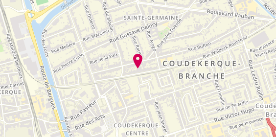 Plan de Garage Steve Auto, 36 Rue Waldeck Rousseau, 59210 Coudekerque-Branche